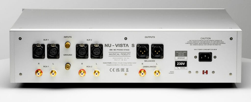 Musical Fidelity Nu-Vista Vinyl S rear panel