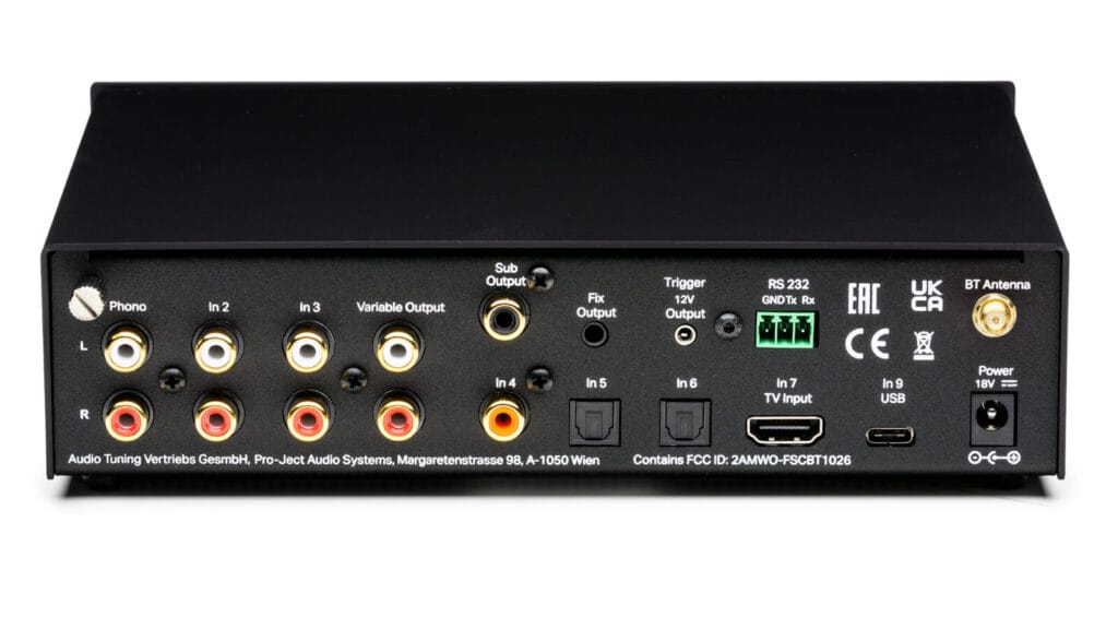 Pro‑Ject Audio Pre Box S3 rear panel