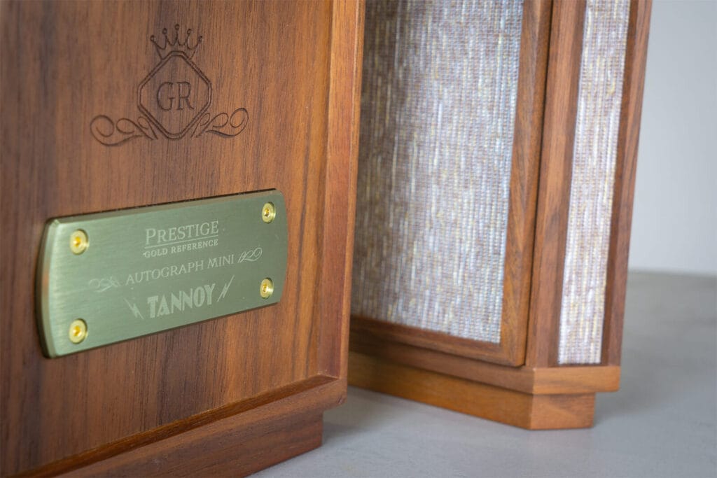Tannoy Prestige Gold Reference Autograph Mini-OW with and without grille