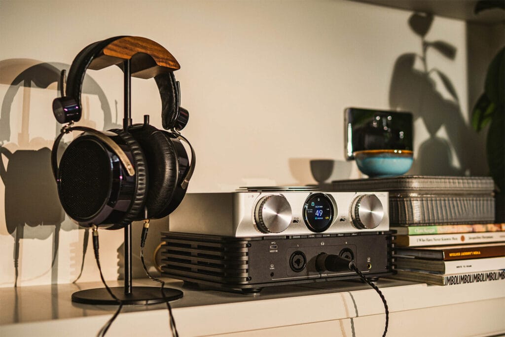 iFi Phantom with headphones