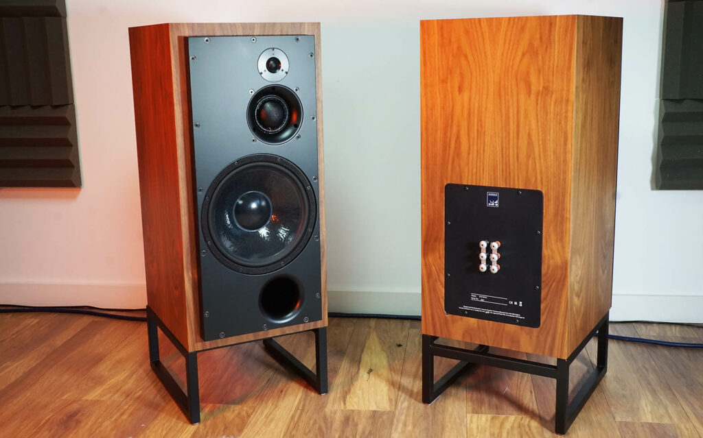 ATC SCM100 SL front and and rear in warm light
