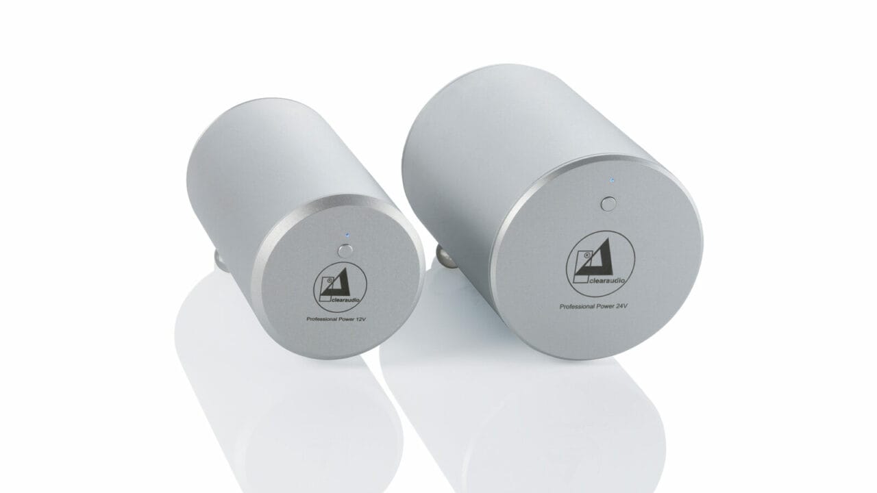 Clearaudio turntable power solutions in silver
