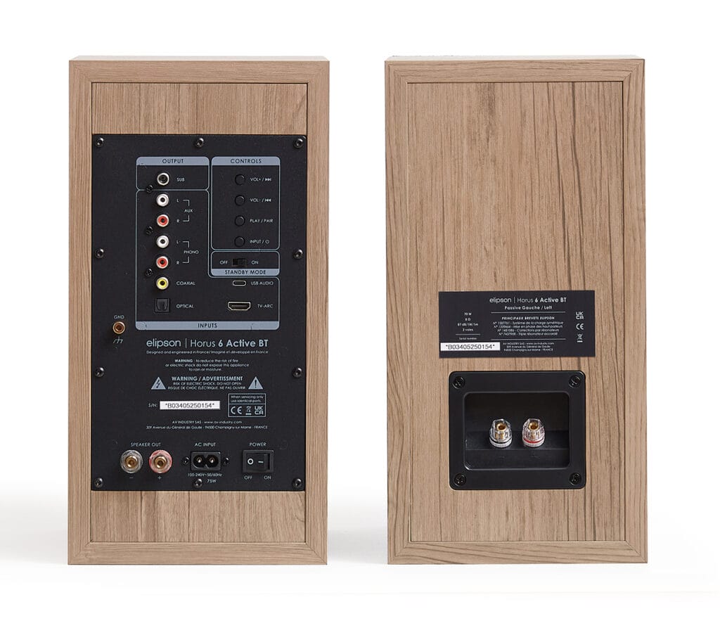 Elipson Horus 6B Active BT rear connections