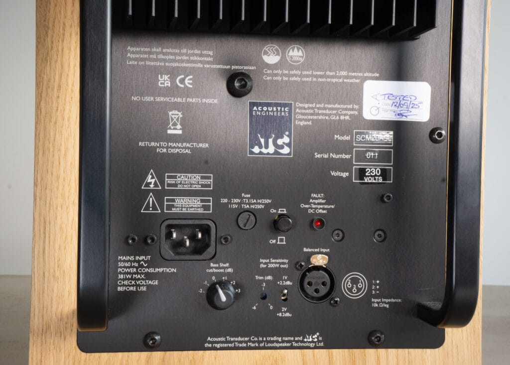 ATC SCM20 ASL rear controls