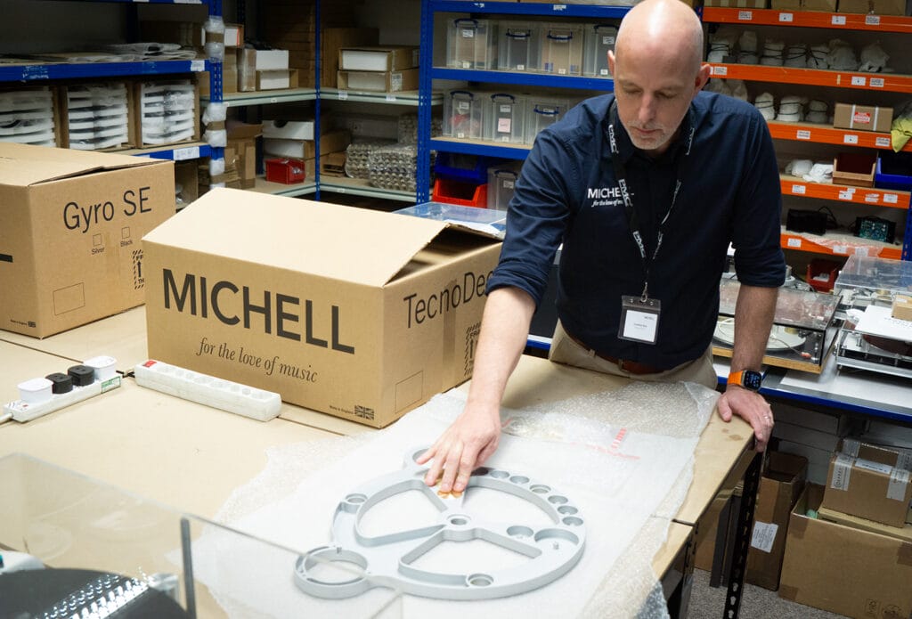 Jonathan Nye assembling a Michell chassis