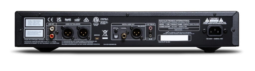 NAD C 589 CD player rear panel
