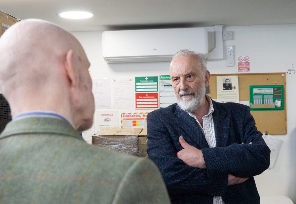 Peter Qvortrup chatting to Martin Virgo