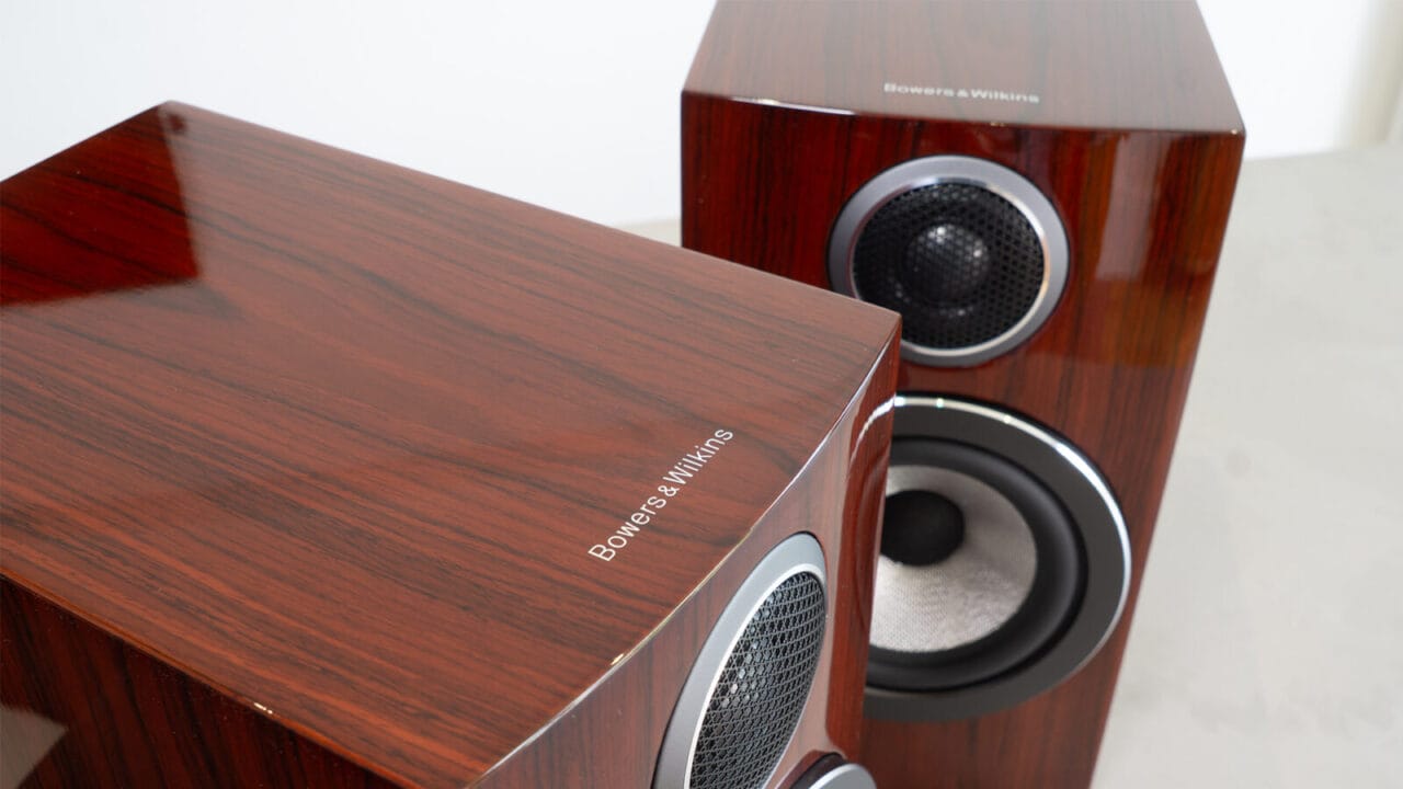 Bowers & Wilkins 707 Prestige Edition from above showing branding