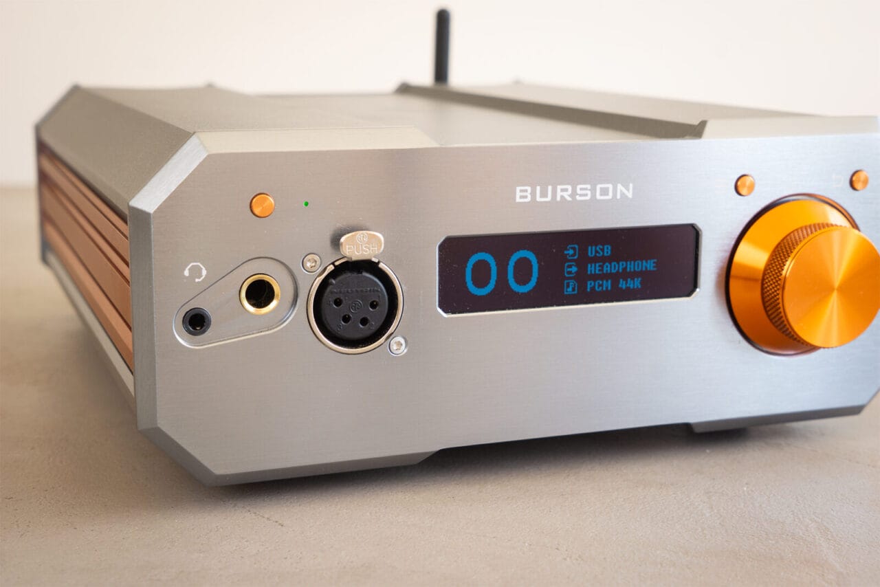 Burson front panel showing menu