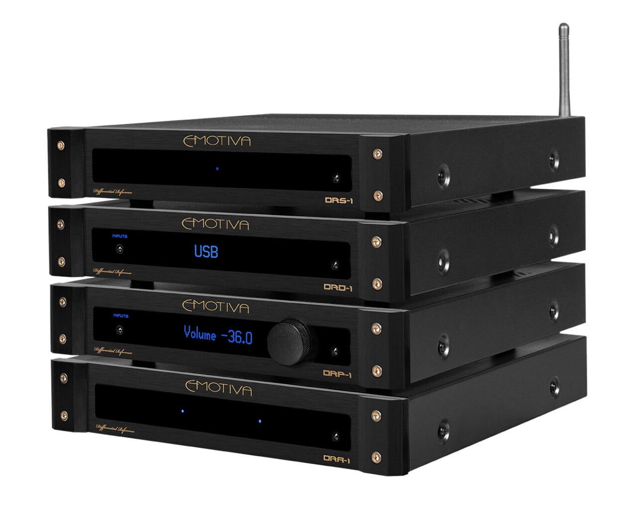 Emotiva DR Stack front on