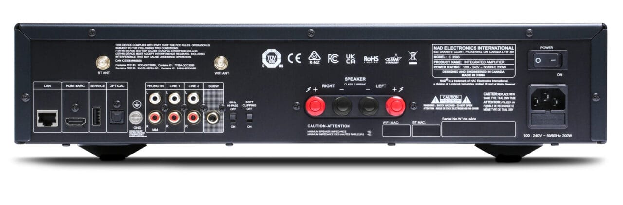 NAD C 359S rear panel
